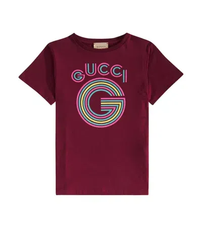 Gucci Kids' Logo Cotton Jersey T-shirt In Red