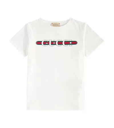 Gucci Kids' Logo Cotton Jersey T-shirt In White