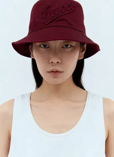 Gucci Logo Embroidery Bucket Hat In Multicolor