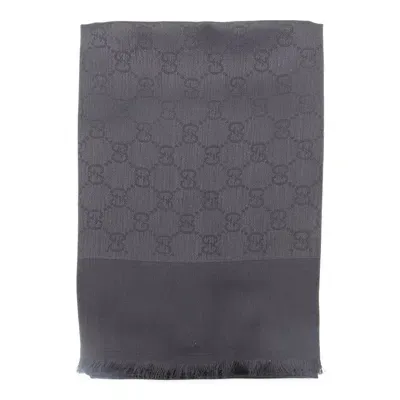 Gucci Logo Jacquard Square Scarf In Black