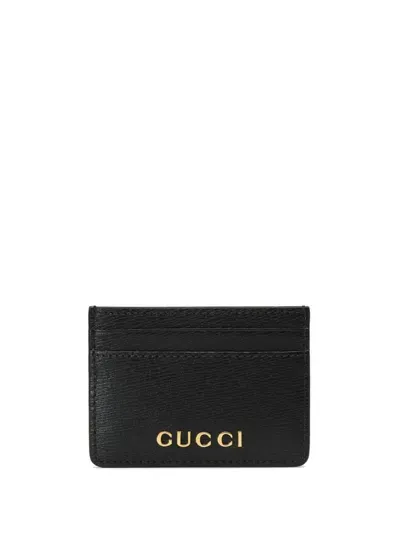 Gucci Logo Leather Card Case In Black