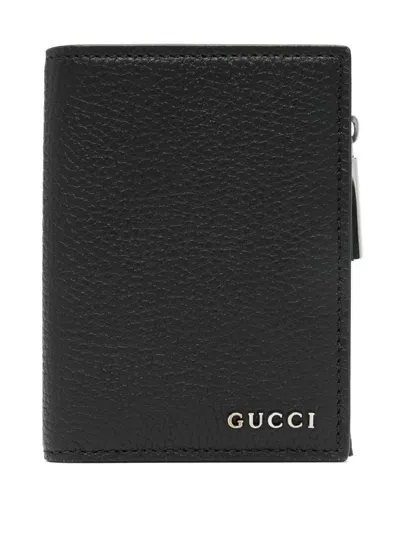 Gucci Logo-lettering Wallet In Black