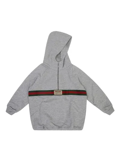 Gucci Babies' Logo-patch Hoodie In Grey