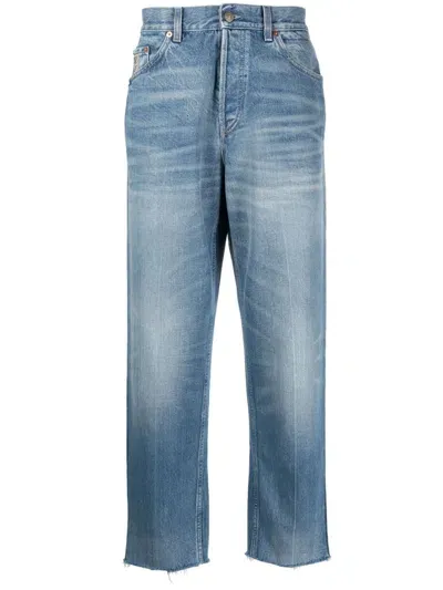 Gucci Distressed Straight-leg Jeans In Denim