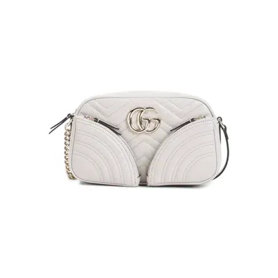 Gucci Logo Plaque Quilted Shoulder Bag In Nude & Neutrals