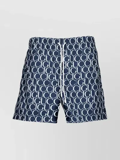 Gucci Monogram-print Swim Shorts In Blue