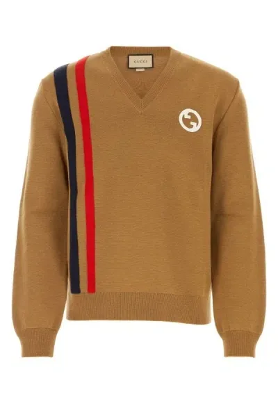 Gucci Interlocking G Wool Jumper In Brown