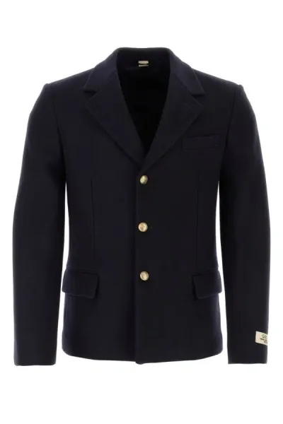 Gucci Wool Felt Blazer In Blue