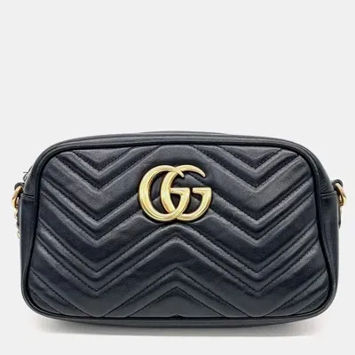 Pre-owned Gucci Marmont Crossbody Bag In Black