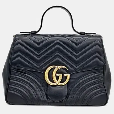 Pre-owned Gucci Marmont Tote Bag In Black