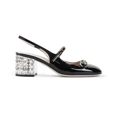 Gucci Embellished Horsebit Pumps In Black