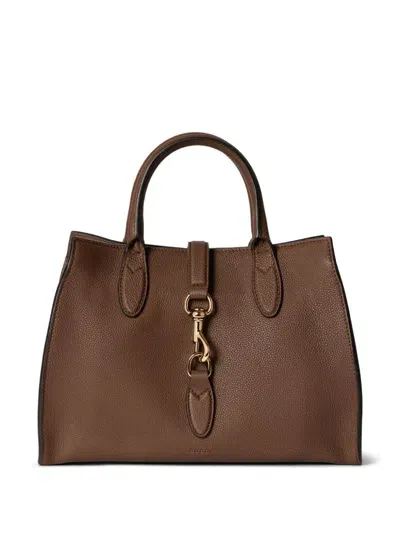 Gucci Medium Hook-fastening Tote Bag In Brown