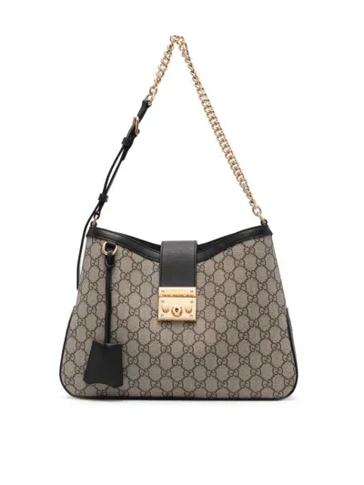 Gucci Medium Padlock Gg Shoulder Bag In Neutrals