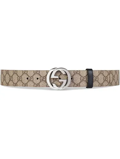 Gucci Reversible Belt With Gg In Black