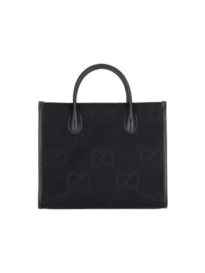 Gucci 'jumbo Gg' Tote Bag In Black