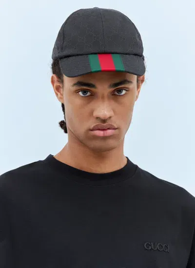 Gucci Wool Baseball Cap In Black