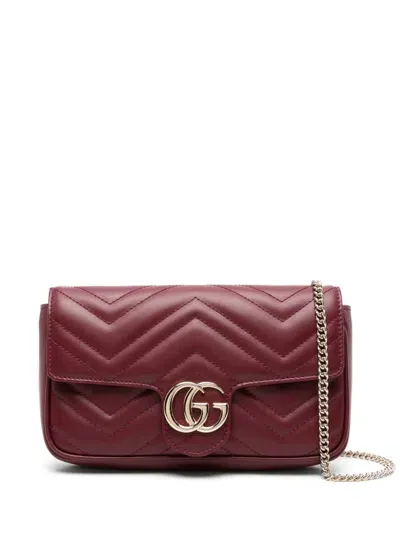 Gucci Mini Marmont Cross Body Bag In 红色