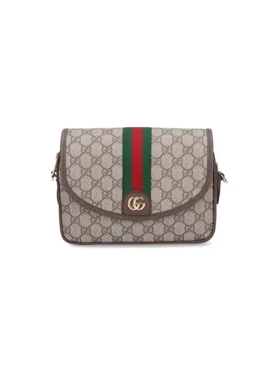 Gucci Mini Shoulder Bag "ophidia" In Beige