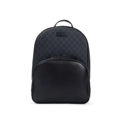 Gucci Monogrammed Panelled Backpack In Black