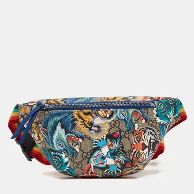 Pre-owned Gucci Multicolor Printed Gg Supreme Canvas Belt Bag