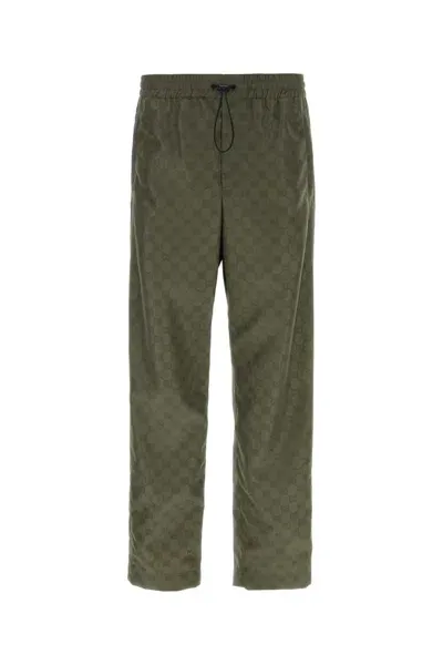 Gucci Olive Green Nylon Pant