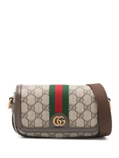 Gucci Ophidia Gg Crossbody Bag In Brown