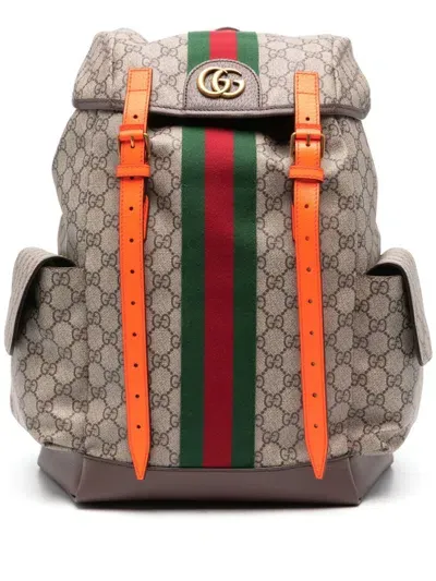 Gucci Ophidia Gg Backpack In Orange