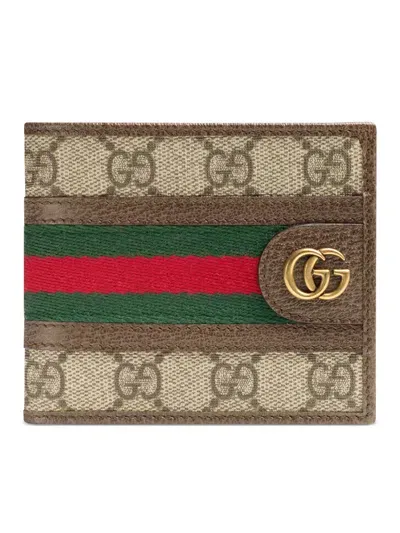 Gucci Ophidia Gg Bi-fold Wallet In Nude & Neutrals