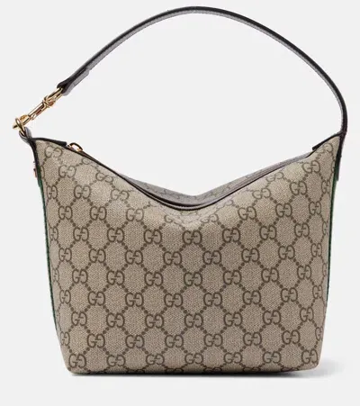 Gucci Ophidia Gg Super Mini Canvas Shoulder Bag In Beige