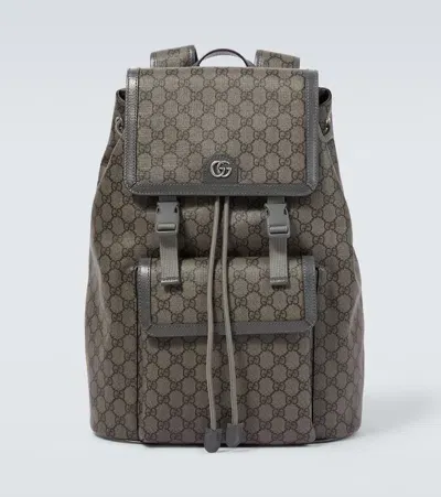 Gucci Ophidia Gg Supreme Canvas Backpack In Black