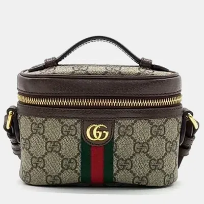 Pre-owned Gucci Ophidia Gg Top Handle Mini Bag In Brown