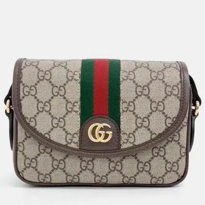 Pre-owned Gucci Ophidia Mini Gg Shoulder Bag In Beige