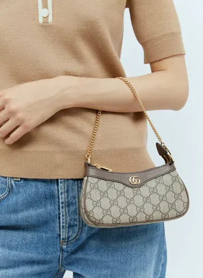 Gucci Ophidia Mini Shoulder Bag In Beige