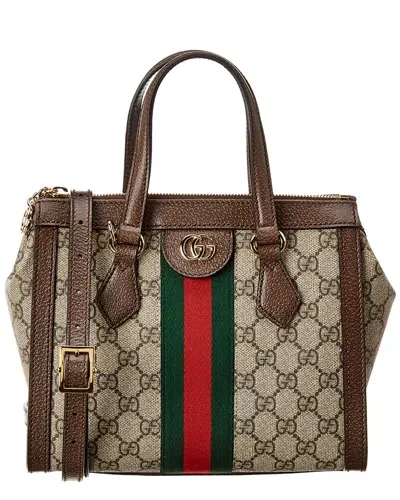 Gucci `ophidia Gg` Small Tote Bag In Brown