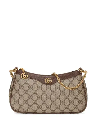 Gucci Gg Canvas Shoulder Bag In Brown