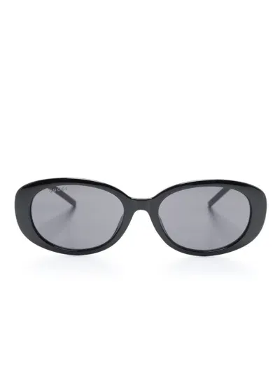 Gucci Oval-frame Sunglasses In Black