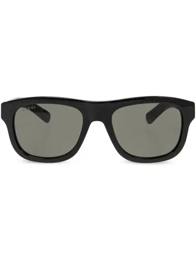 Gucci Oval Frame Sunglasses In Black