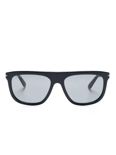 Gucci Sonnenbrille Mit Ovalem Gestell In Blau