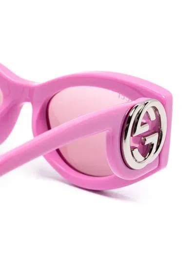 Gucci Oval-frame Sunglasses In Rosa