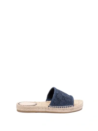 Gucci Women's Pilar Denim Slide Espadrilles In Midnight