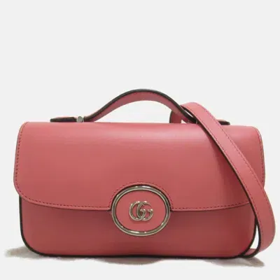 Pre-owned Gucci Pink Leather Mini Shoulder Bag