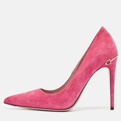 Pre-owned Gucci Pink Suede Adina Pumps Size 38