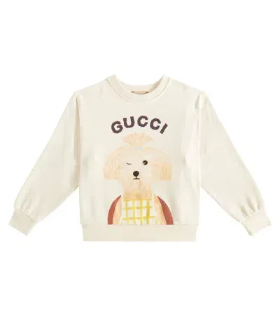 Gucci Kids' Printed Cotton Sweatshirt In White