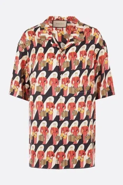 Gucci Printed Silk Shirt In Multicolor