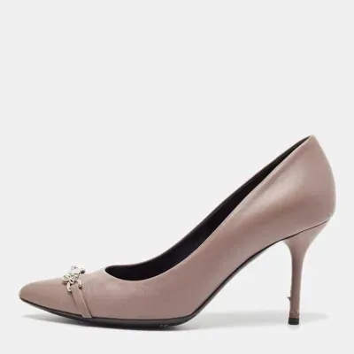 Pre-owned Gucci Purple Leather Molaita Pumps Size 37