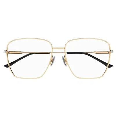 Gucci Rectangle Frame Glasses In 001 Gold Gold Transparent