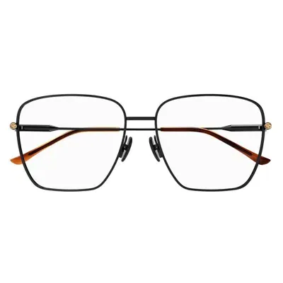 Gucci Rectangle Frame Glasses In 003 Black Black Transpare