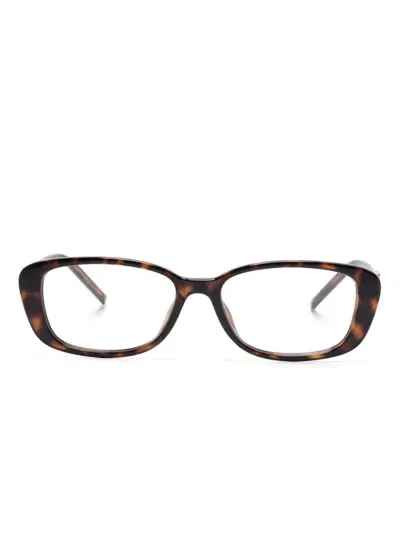 Gucci Rectangle-frame Glasses In 褐色