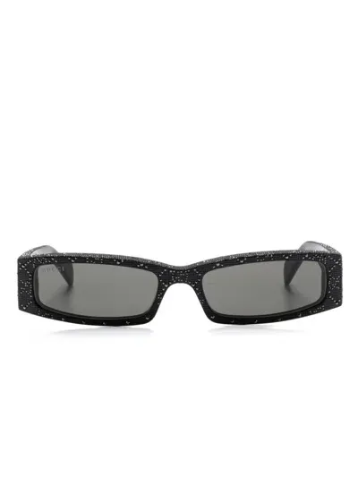 Gucci Rectangle-frame Sunglasses In 灰色