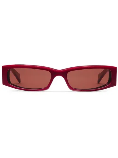 Gucci Rectangle Frame Sunglasses In Red